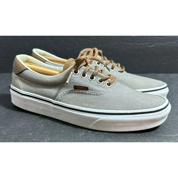 Vans Era Canvas and Leather Gray & Brown Skate Shoe Women's Size 8 - Picture 5 of 9